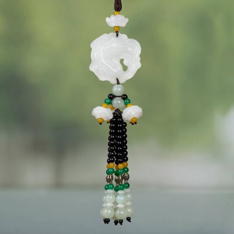 Pendentif de voiture Foviel Feng Shui en jade PiXiu pour la bénédiction