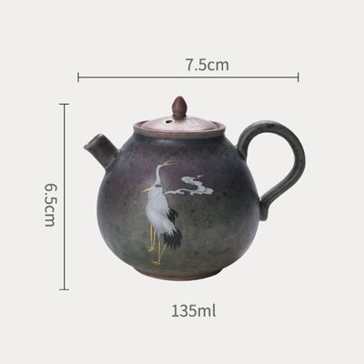 Buddha Stones White Crane Cloud Chinese Gongfu Tea Ceramic Kung Fu Teapot Teapot BS 17
