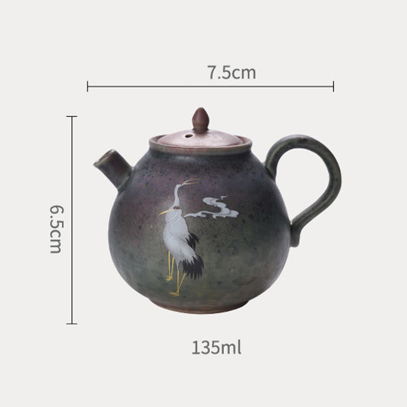 Buddha Stones White Crane Cloud Chinese Gongfu Tea Ceramic Kung Fu Teapot Teapot BS 17