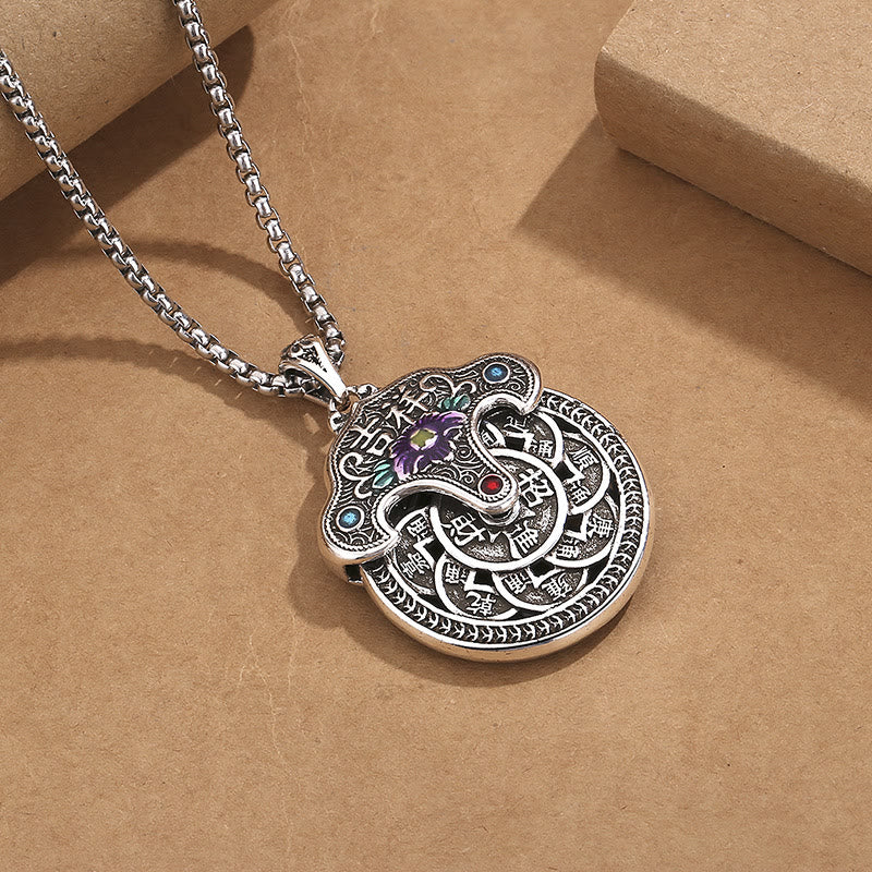 Buddha Stones Peony Flower Copper Coins Wealth Necklace Pendant Necklaces & Pendants BS 1