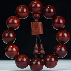 Bracelet de relaxation Foviel en bois de santal rouge à petites feuilles du Tibet
