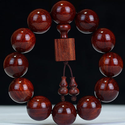 Bracelet de relaxation Foviel en bois de santal rouge à petites feuilles du Tibet