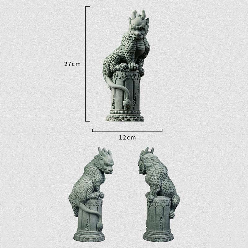 Buddha Stones Feng Shui Standing Sitting Dragon Success Luck Home Decoration Decorations BS 10