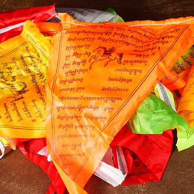 Buddha Stones Tibetan Blessing Outdoor 25 Pcs Triangle Prayer Flag Decoration Decorations buddhastoneshop 15
