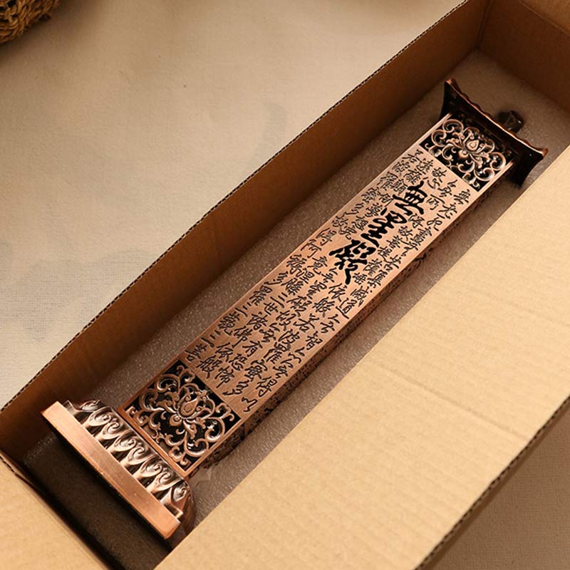 Buddha Stones Heart Sutra Alloy Incense Holder Healing Home Decoration Incense Burner Decorations Incense Burner BS 14