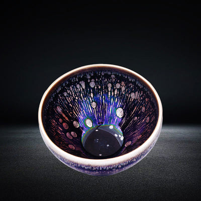 Buddha Stones Handmade Chinese Jianzhan Purple Glaze Ceramic Teacup Ceramic Tenmoku Kung Fu Tea Cup Jian Zhan Tea Cup BS 2