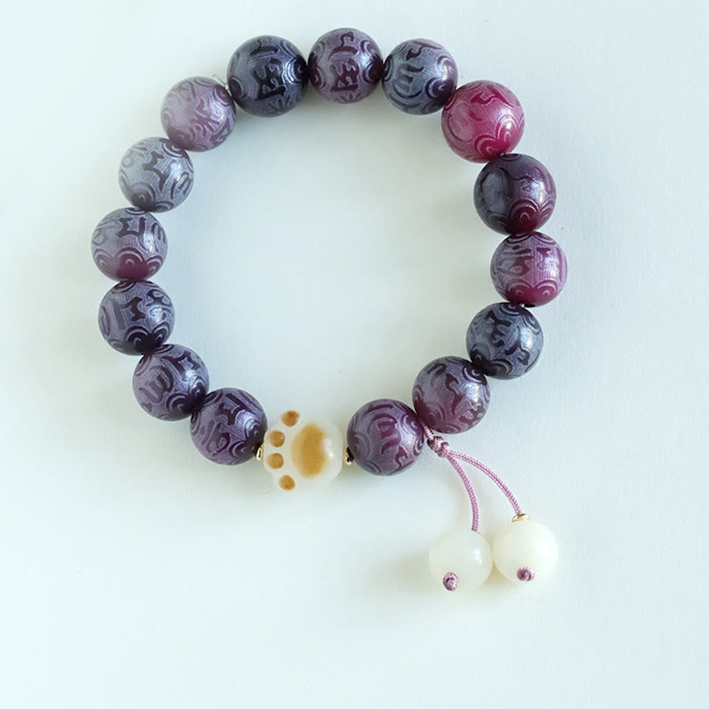 Buddha Stones Bodhi Seed Om Mani Padme Hum Carved Harmony Bracelet Bracelet BS 19