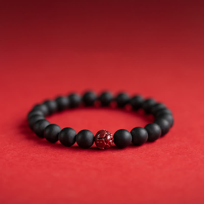Bracelet de guérison Foviel en cyprès tibétain et lotus de cinabre
