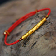 Foviel Tibetan Buddhist Handmade Mani Mantra Lucky Red String Bracelet