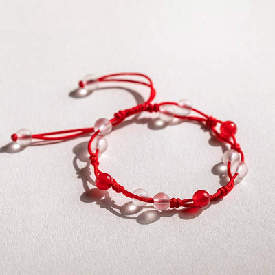 Bracelet calme Foviel en agate rouge, agate mousse et cinabre