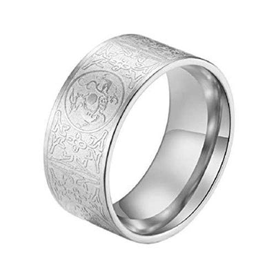 Buddha Stones Four Guardian Beast Dragon White Tiger Suzaku Basalt Carved Success Luck Ring Ring BS Silver US13