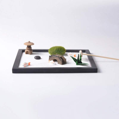 Buddha Stones Koi Fish Small Bridge Grass Landscape Peace Meditation Zen Garden Decoration Decorations BS 3