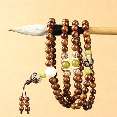 Bracelet de protection et de calme Mala Foviel en bois de rose tibétain — image 3