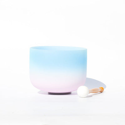 Buddha Stones Tibetan Crystal Sound Bowl Candy Color Handcrafted for Yoga and Mindfulness Meditation Singing Bowl Singing Bowl buddhastoneshop 8 IN (20.3CM) LightSkyBlue