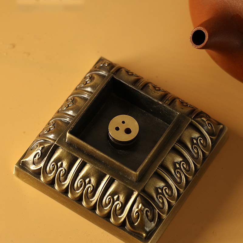 Buddha Stones Heart Sutra Alloy Incense Holder Healing Home Decoration Incense Burner Decorations Incense Burner BS 6