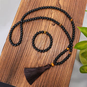 Foviel 108 perles de mala, bracelet collier pendentif en pierre givrée œil de tigre pour l'équilibre