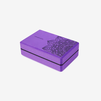 Buddha Stones Tibetan Mandala Mindful Soft Non-Slip Foam Yoga Block Yoga Block buddhastoneshop Purple Mandala