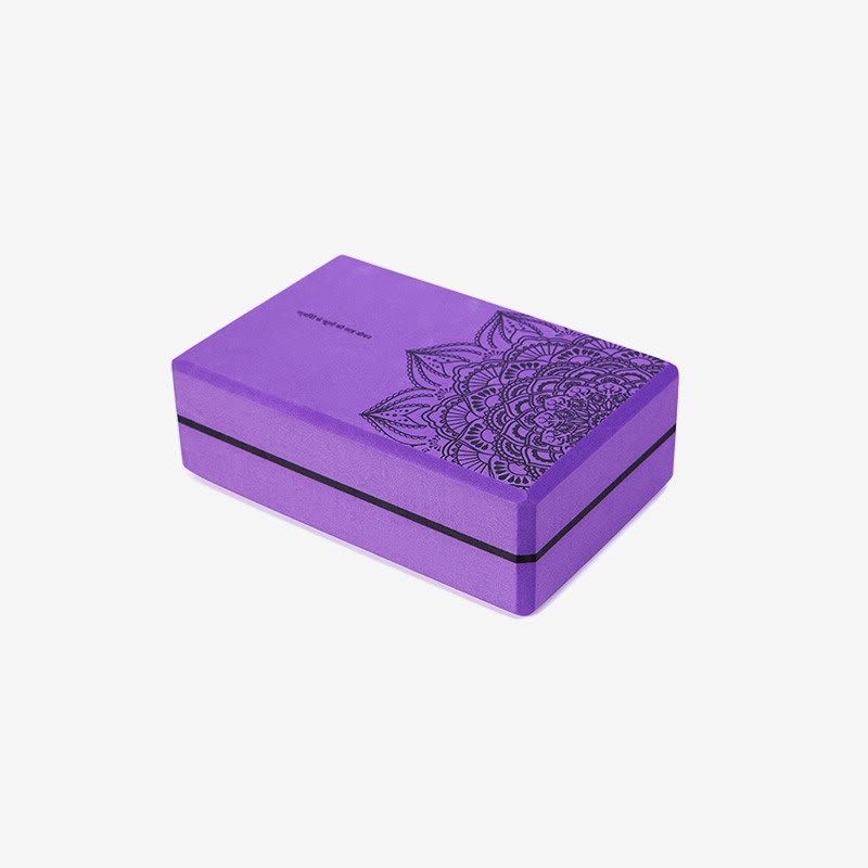 Buddha Stones Tibetan Mandala Mindful Soft Non-Slip Foam Yoga Block Yoga Block buddhastoneshop Purple Mandala