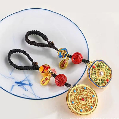 Buddha Stones Fu Character Blessing Ruyi Charm Key Chain Key Chain BS 21