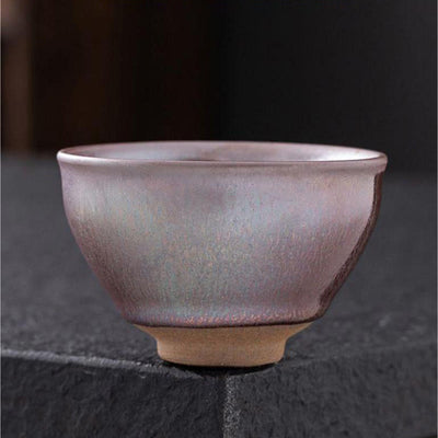 Buddha Stones Chinese Pink Gold Jianzhan Porcelain Teacup Kung Fu Tea Cup Jian Zhan Tea Cup BS 2