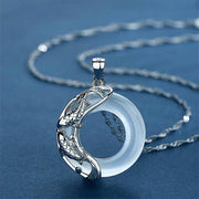 Foviel Natural White Jade Koi Lucky Necklace