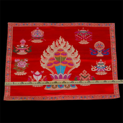 Buddha Stones Prayer Altar Mat Healing Meditation 8 Auspicious Symbols Mat Prayer Altar BS 4