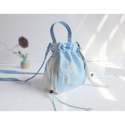 Buddha Stones Handmade Embroidered Flowers Canvas Tote Shoulder Bag Handbag Bag BS 36