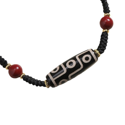 Buddha Stones Handcrafted Tibetan Nine-eye Dzi Bead Protection Bracelet Bracelet BS 7