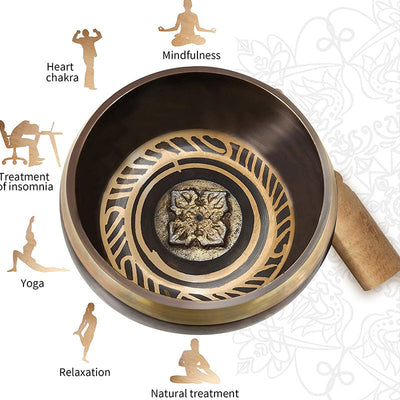 Buddha Stones Tibetan Meditation Bowl for Healing and Mindfulness Om Mani Padme Hum Singing Bowl - image 7