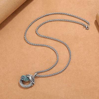 Buddha Stones Tibetan Copper Dragon Strength Necklace Necklaces & Pendants BS 1