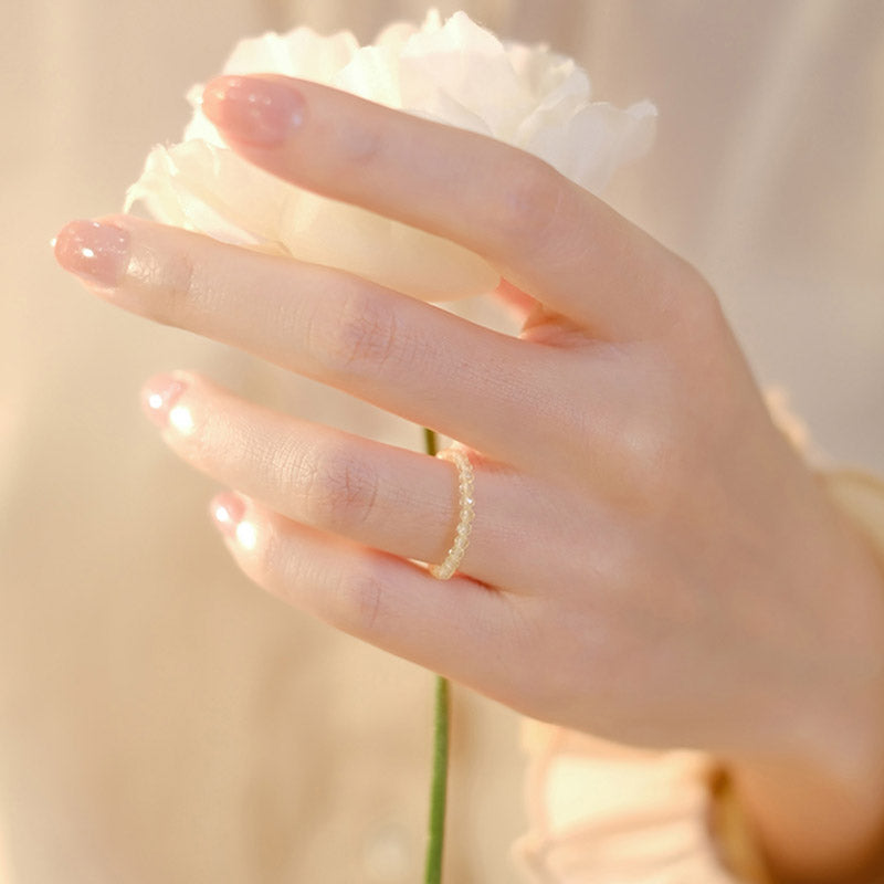 Buddha Stones Natural Citrine Happiness Prosperity Ring Ring BS 5