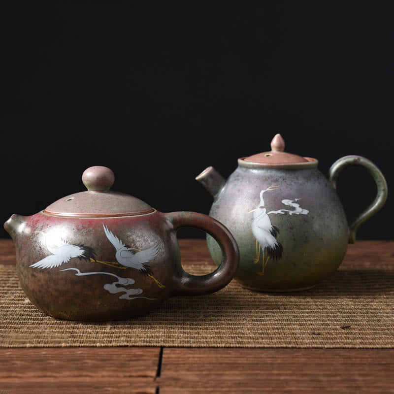 Buddha Stones White Crane Cloud Chinese Gongfu Tea Ceramic Kung Fu Teapot Teapot BS 1