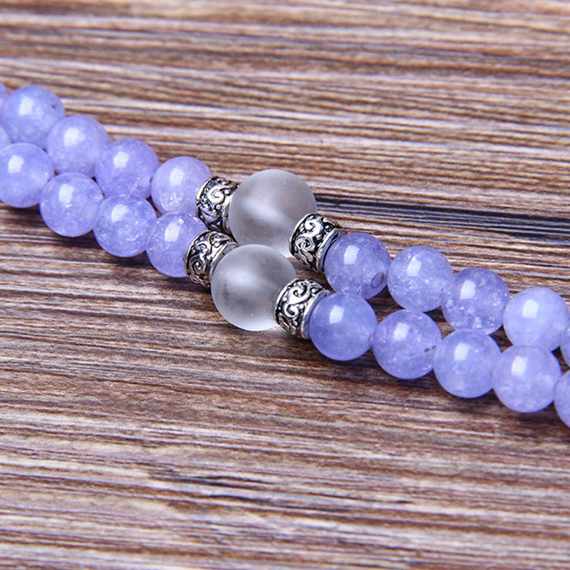 Buddha Stones Purple Jasper Bead Strength Bracelet Mala Mala Bracelet BS 7