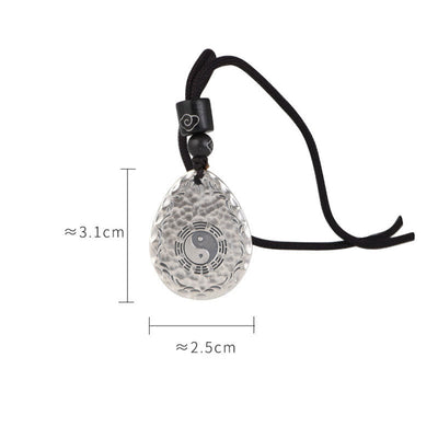 Buddha Stones Vintage 999 Sterling Silver Yin Yang Bagua Water Drop Design Balance Harmony Necklace Pendant Necklaces & Pendants BS 15