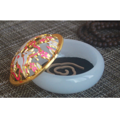 Buddha Stones Nine Tailed Fox Liuli Crystal Healing Meditation Incense Burner Incense Burner BS 7