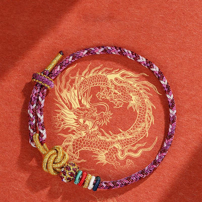 Buddha Stones Handmade Dunhuang Colorful Rope Protection Braid String Bracelet Bracelet BS Purple Rope(Wrist Circumference 14-19cm)