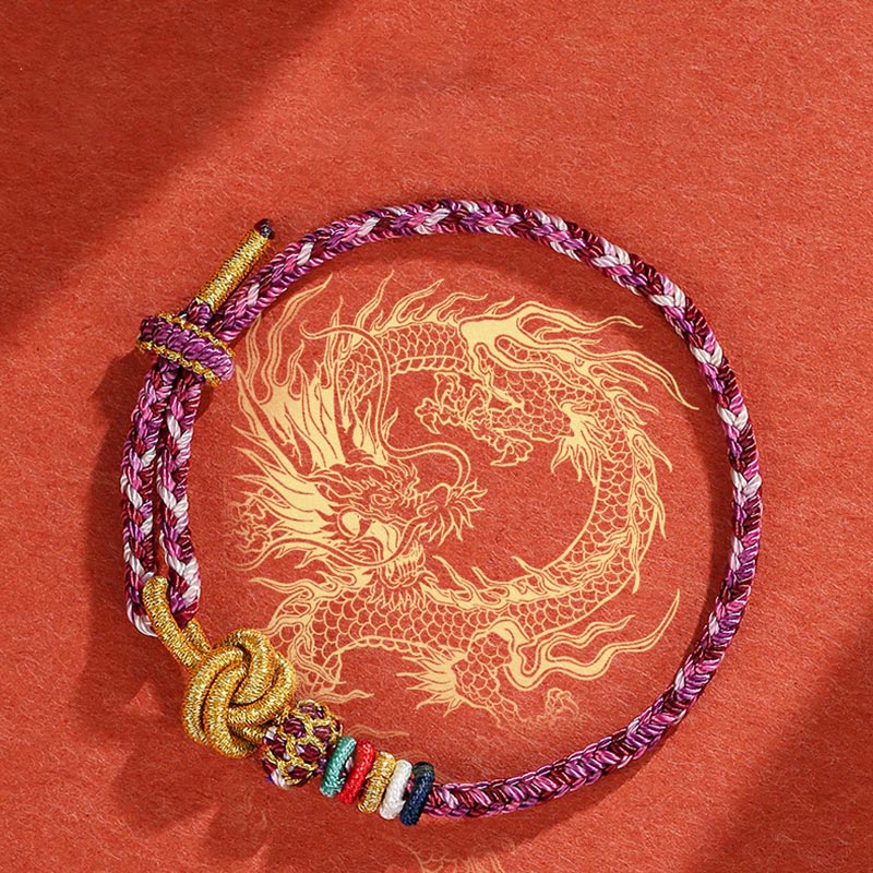 Buddha Stones Handmade Dunhuang Colorful Rope Protection Braid String Bracelet Bracelet BS Purple Rope(Wrist Circumference 14-19cm)