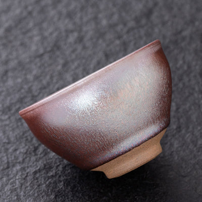 Buddha Stones Chinese Pink Gold Jianzhan Porcelain Teacup Kung Fu Tea Cup Jian Zhan Tea Cup BS 3