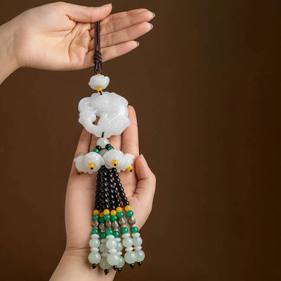 Pendentif de voiture Foviel Feng Shui en jade PiXiu pour la bénédiction
