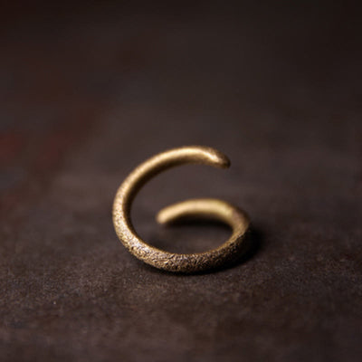 Buddha Stones Simple Design Copper Luck Adjustable Ring Ring BS 3