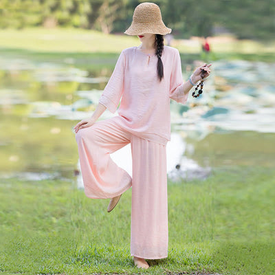 Ensemble de vêtements pour femme pour la pratique matinale : Tai Chi, méditation, prière, zen et spiritualité