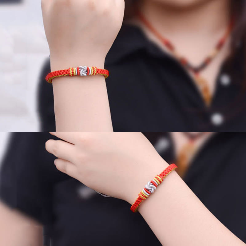 Buddha Stones Colorful Rope True Love Knot Luck Handmade Bracelet Bracelet BS 14