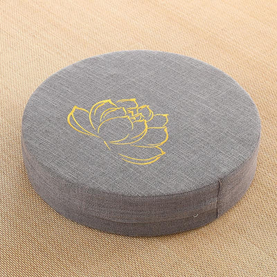 Buddha Stones Lotus Embroidery Cotton Linen Meditation Seat Cushion Decorations BS 6