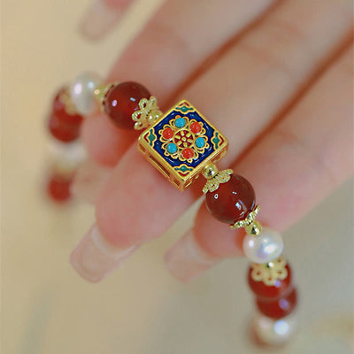 Buddha Stones Red Agate Pearl Confidence Self-acceptance Bracelet Bracelet BS 2