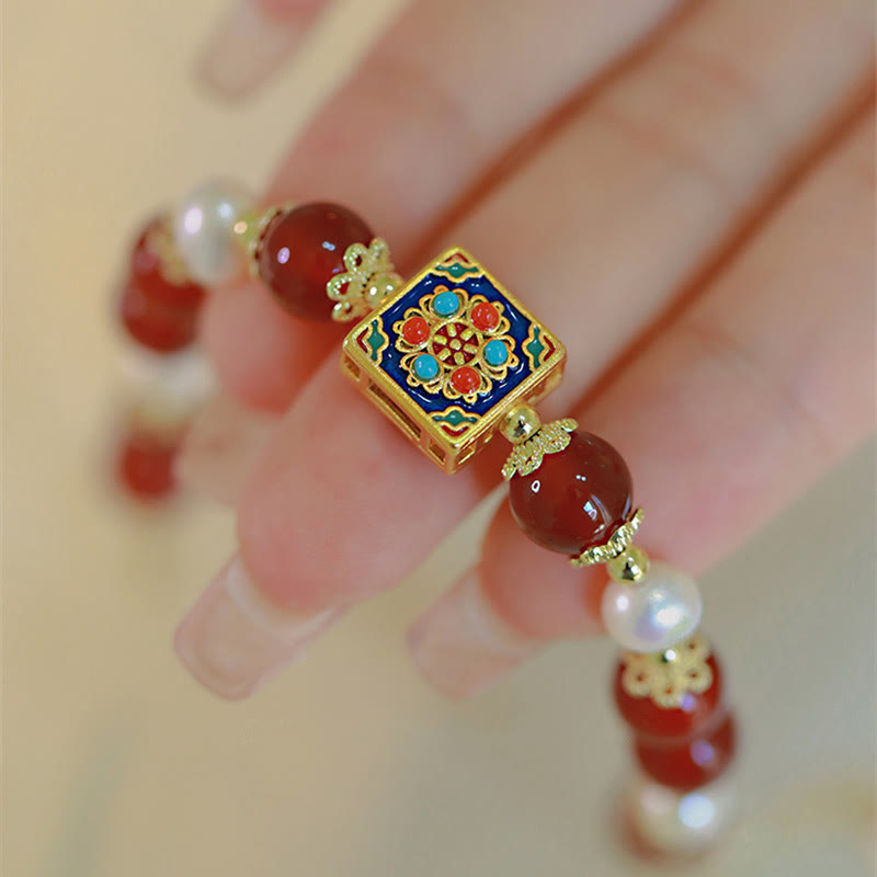 Buddha Stones Red Agate Pearl Confidence Self-acceptance Bracelet Bracelet BS 2