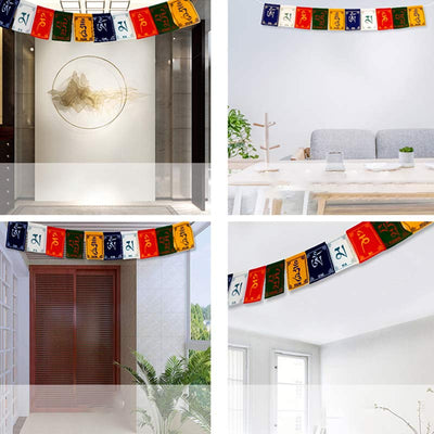 Buddha Stones Tibetan Blessing Windhorse Om Mani Padme Hum Outdoor Car Prayer Flag Decoration Decorations buddhastoneshop 7
