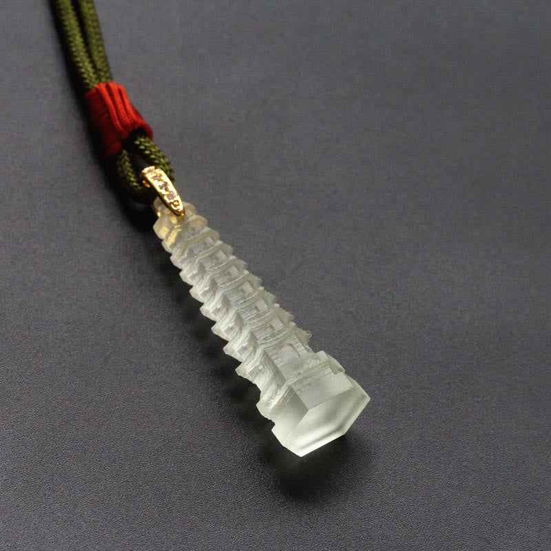 Buddha Stones Liuli Ancient Pagoda Wisdom Necklace Necklaces & Pendants BS 8