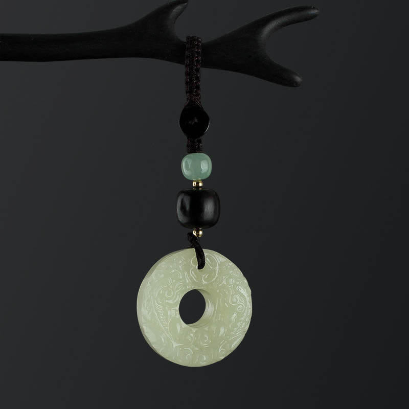 Buddha Stones PiXiu Jade Peace Buckle Abundance Wealth Key Chain Key Chain BS 7