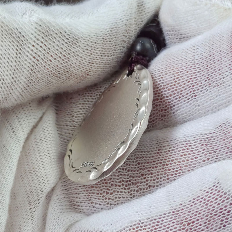 Buddha Stones Vintage 999 Sterling Silver Yin Yang Bagua Water Drop Design Balance Harmony Necklace Pendant Necklaces & Pendants BS 12