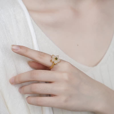 FREE Today: Release Negativity White Jade Flower Blessing Stud Earrings FREE FREE 10